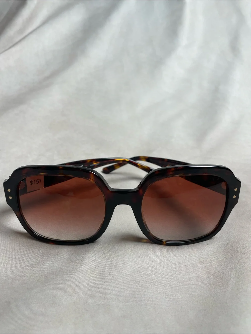 Tory Burch TY7180U 52 Dark Tortoise Brown Gradient Oversized Square Sunglasses